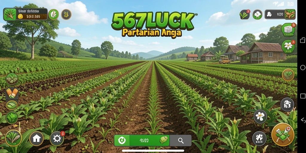 Tampilan gameplay pertanian yang menarik dan penuh warna dalam 567LUCK.