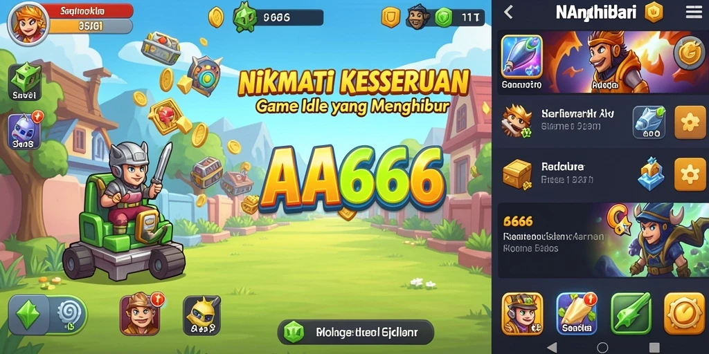 Screenshot permainan AA666 yang menunjukkan gameplay Idle yang menarik.