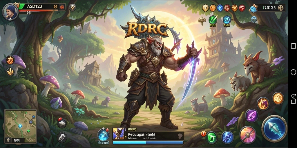 Tampilan gameplay epik dengan aksi pertarungan yang seru.