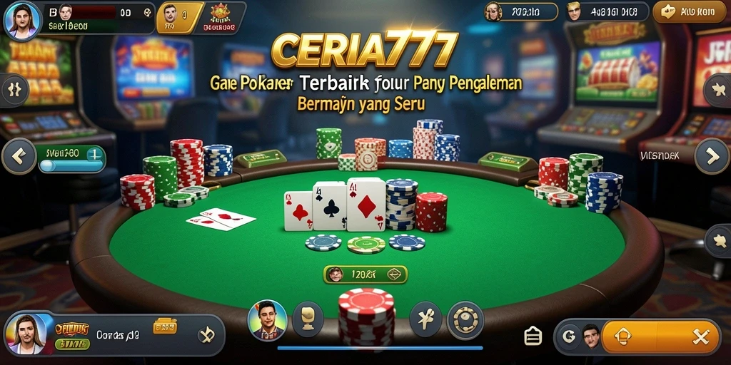 Tampilan menarik dari gameplay CERIA777 dalam pertandingan poker.