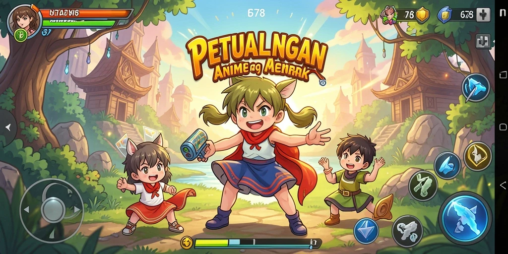 Tangkapan layar gameplay menarik dari ID678 dengan karakter anime ikonik.