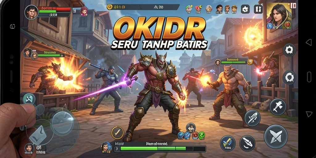 Gameplay seru di OKIDR dengan aksi pertarungan yang intens.