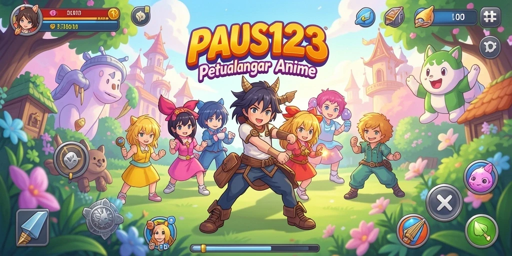 Tampilan gameplay <strong>PAUS123</strong> yang menampilkan karakter anime yang dinamis.