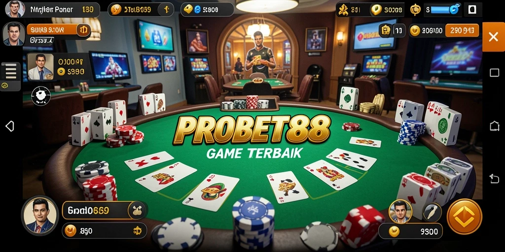 Tampilan menarik dari gameplay Poker di PROBET88.