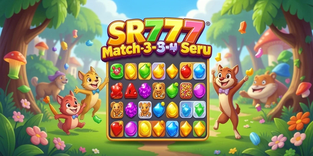 Tampilan gameplay SR777 dengan aksi Match-3 yang menarik.