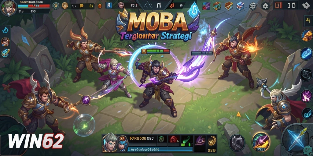 Gameplay seru dan intens dalam pertempuran MOBA.